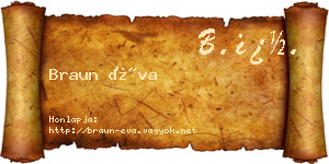 Braun Éva névjegykártya