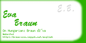 eva braun business card